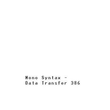 Mono Syntax - Data Transfer 386 (EP) (2012)