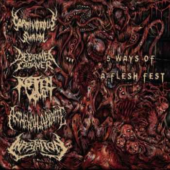 Rotten Vomit & Deformed Cadaver & As They Dilapidate & Carnivorous Swarm & Infestation - 5 Ways Of A Flesh Fest [Split] (2014)